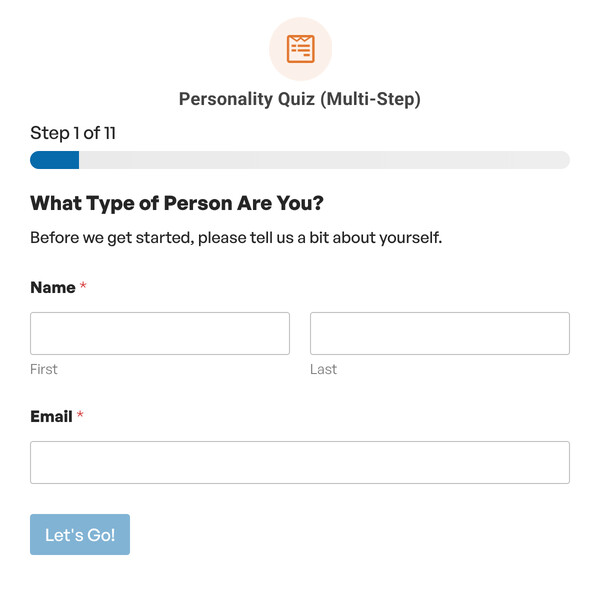 Personality Quiz (Multi-Step) Template