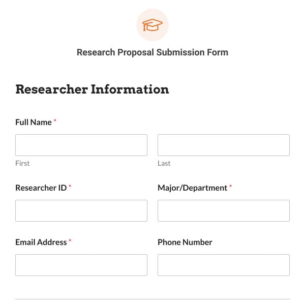 Research Proposal Submission Form Template