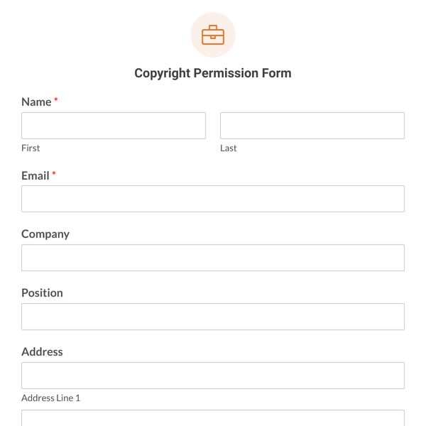 Copyright Permission Form Template