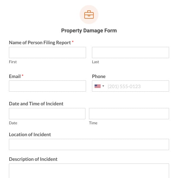 Property Damage Form Template