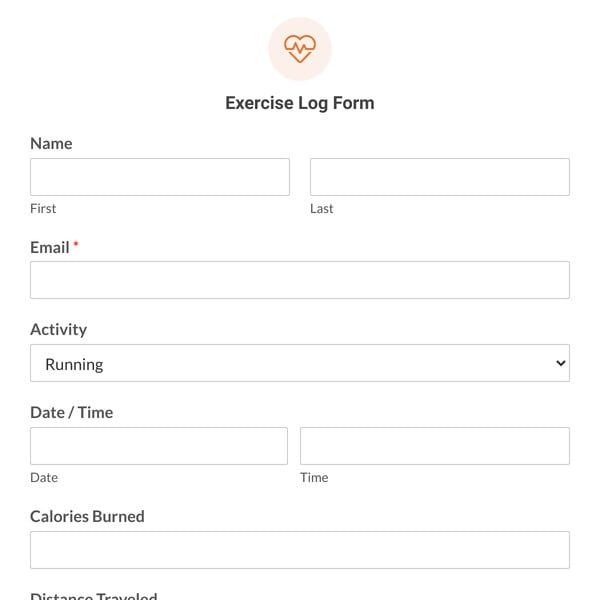 Exercise Log Form Template