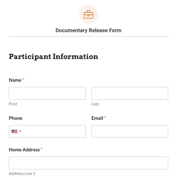 Documentary Release Form Template