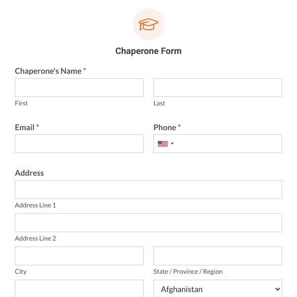 Chaperone Form Template