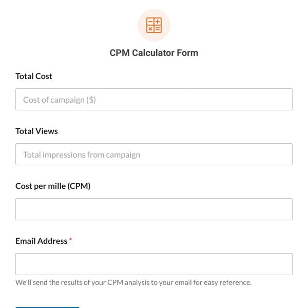 CPM Calculator Form Template