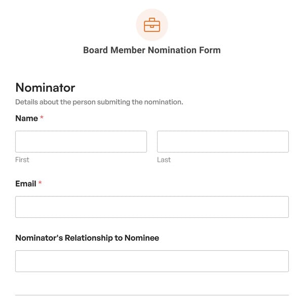 Board Member Nomination Form Template