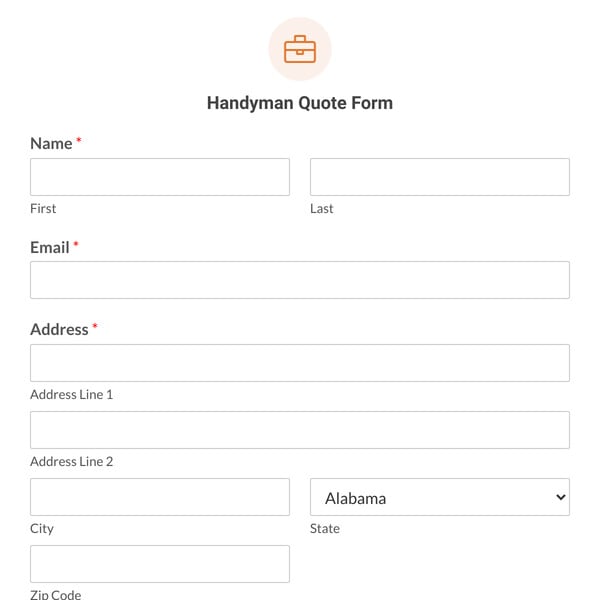 Handyman Quote Form Template