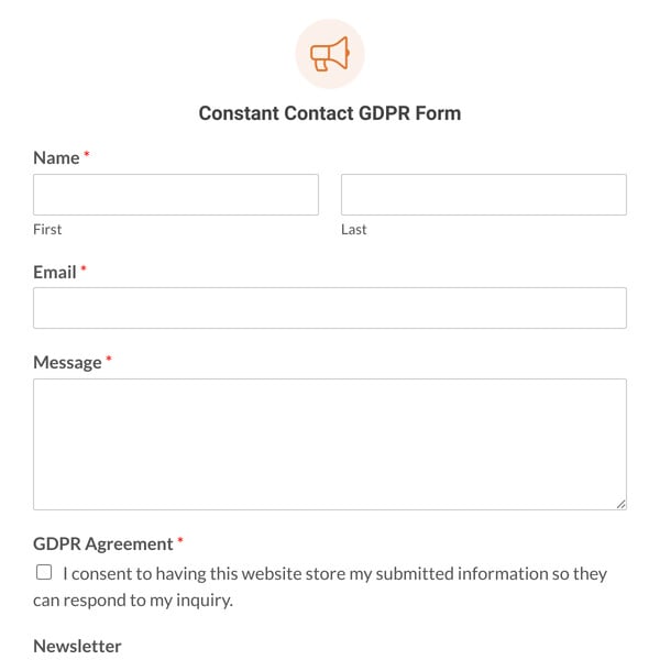 Constant Contact GDPR Form Template