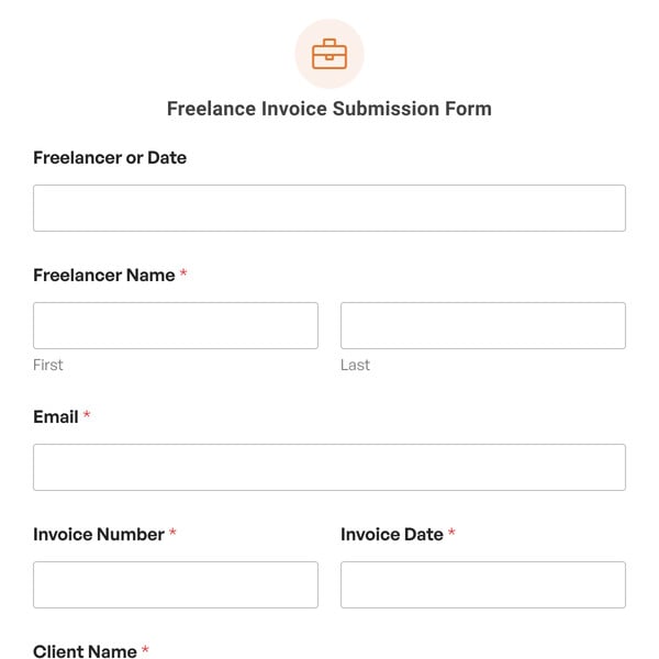 Freelance Invoice Submission Form Template