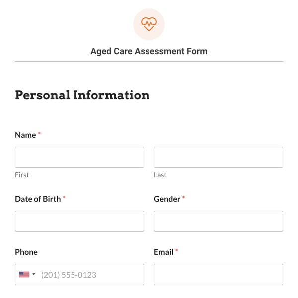 Aged Care Assessment Form Template