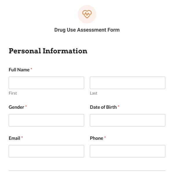 Drug Use Assessment Form Template