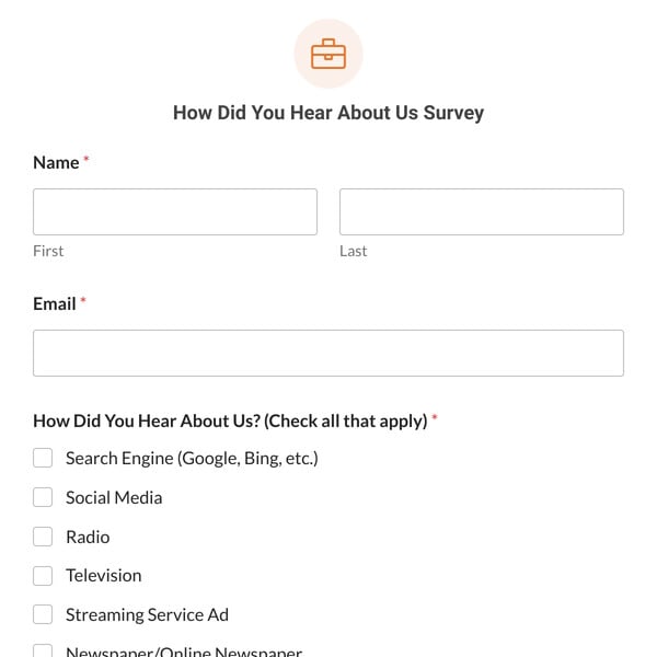 How Did You Hear About Us Survey Template