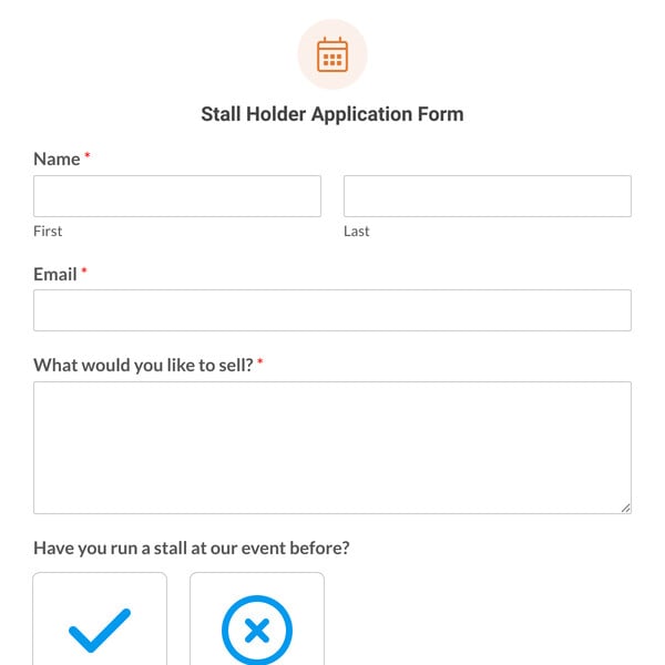 Stall Holder Application Form Template