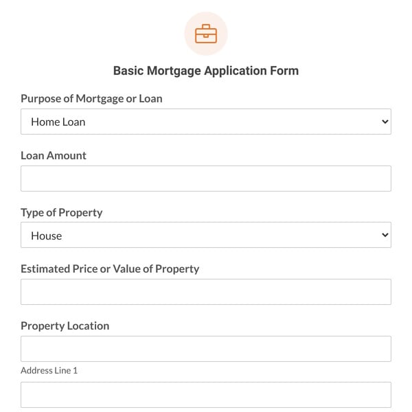 Basic Mortgage Application Form Template