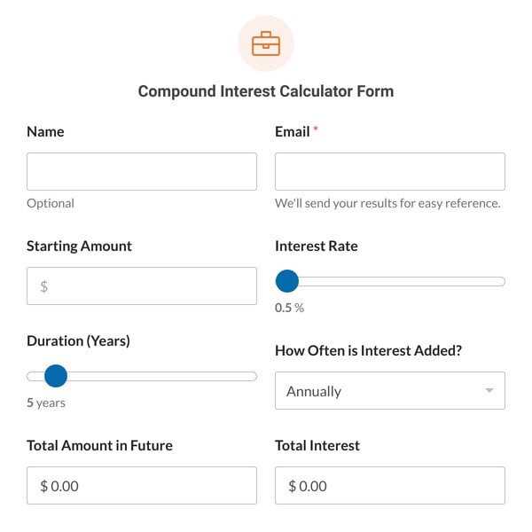 Compound Interest Calculator Form Template
