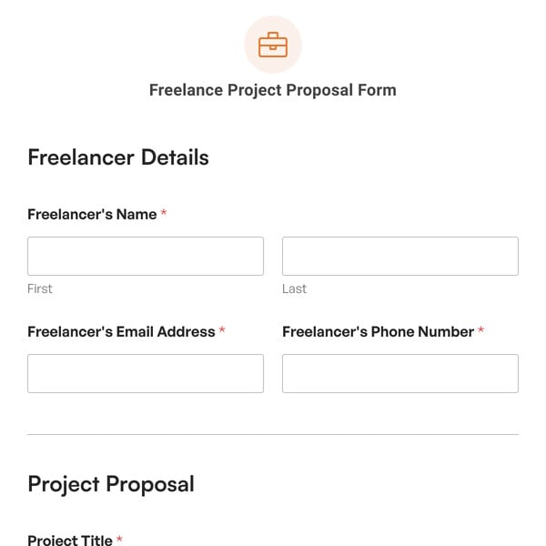 Freelance Project Proposal Form Template