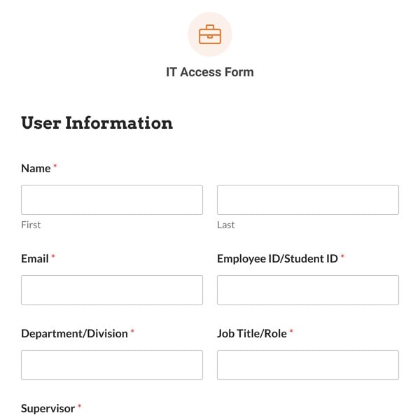IT Access Form Template