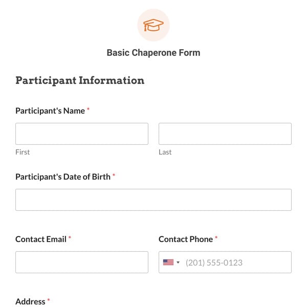 Basic Chaperone Form Template