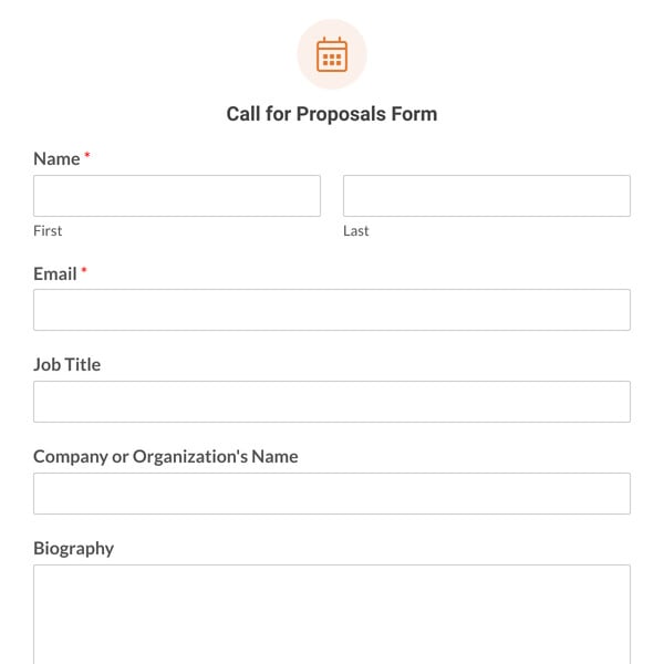 Call for Proposals Form Template