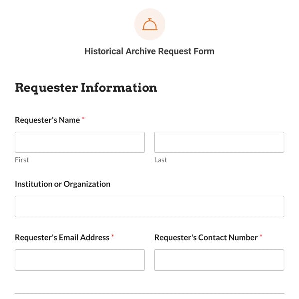 Historical Archive Request Form Template