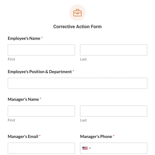 Corrective Action Form Template