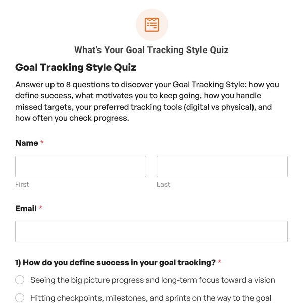 What’s Your Goal Tracking Style Quiz Template