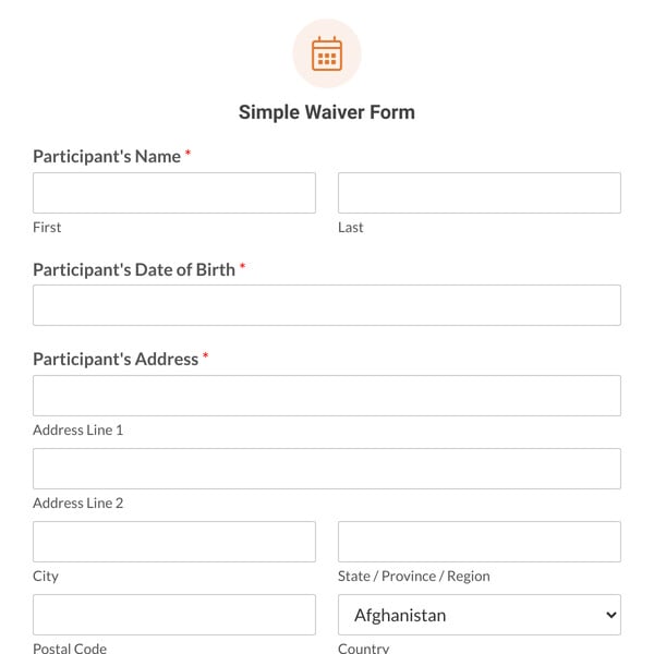 Simple Waiver Form Template