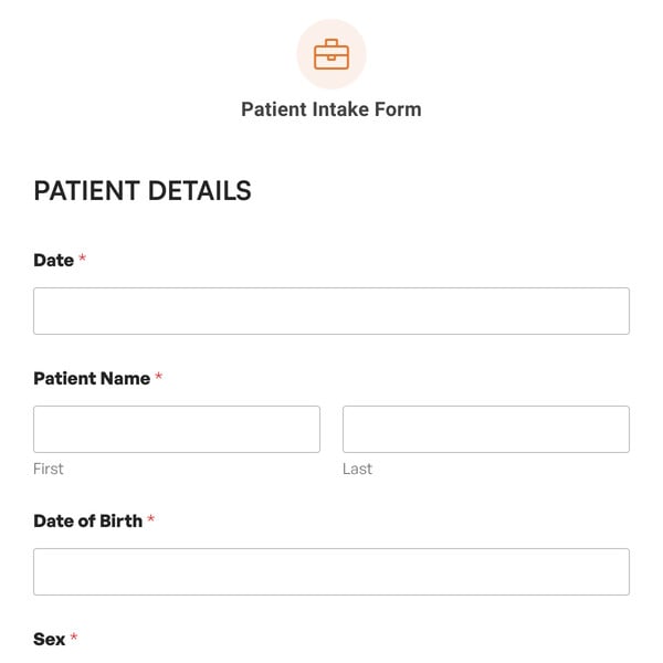 Patient Intake Form Template