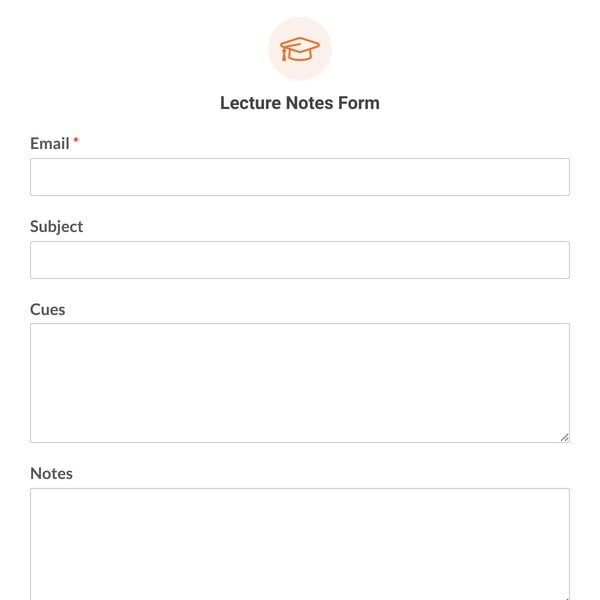 Lecture Notes Form Template