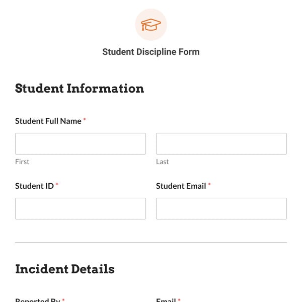Student Discipline Form Template