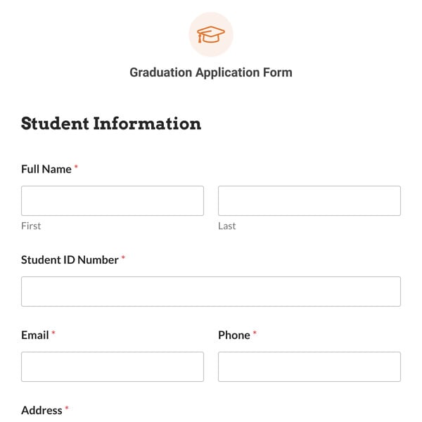 Graduation Application Form Template