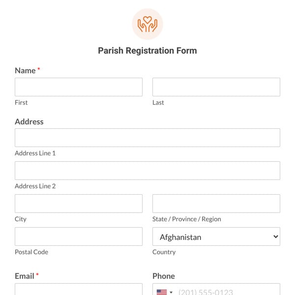 Parish Registration Form Template