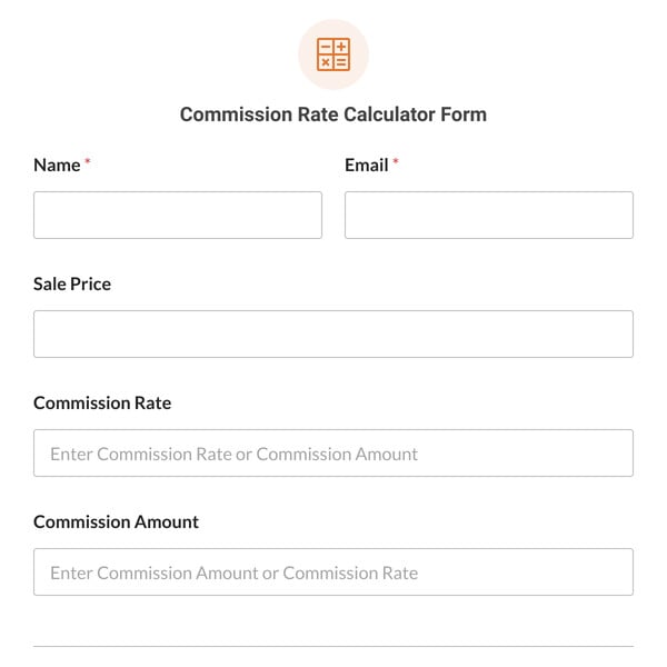 Commission Rate Calculator Form Template