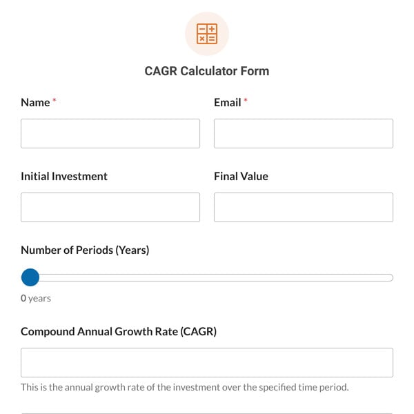 CAGR Calculator Form Template
