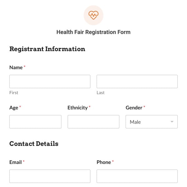 Health Fair Registration Form Template