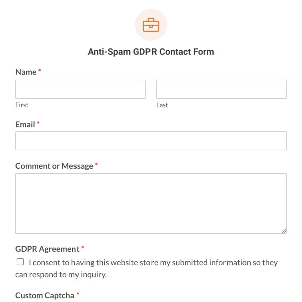 Anti-Spam GDPR Contact Form Template