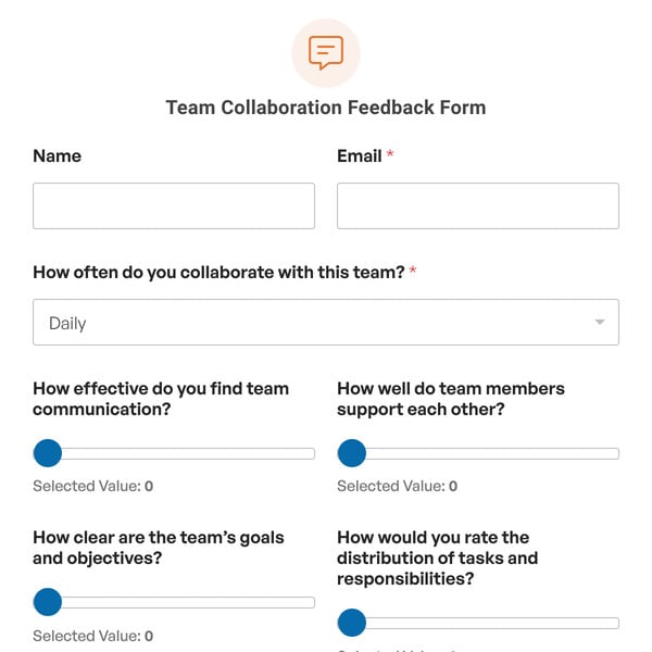 Team Collaboration Feedback Form Template