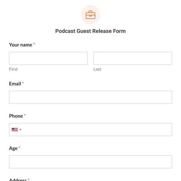 Podcast Guest Release Form Template