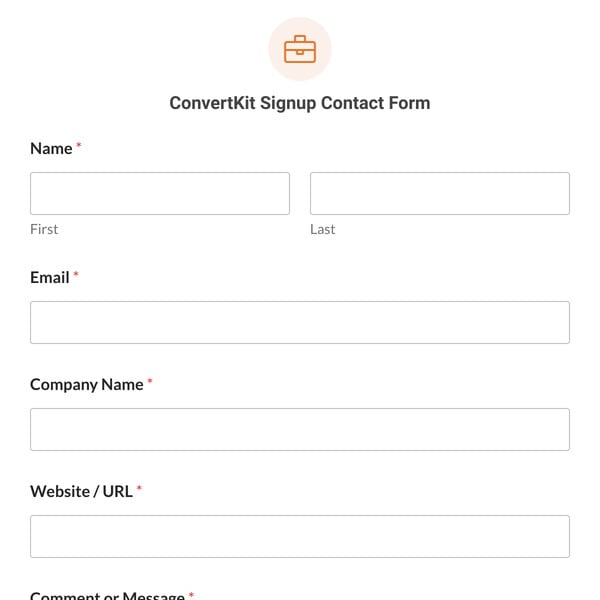 ConvertKit Signup Contact Form Template