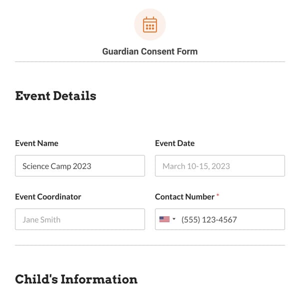 Guardian Consent Form Template