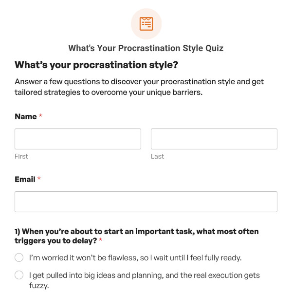 What’s Your Procrastination Style Quiz Template