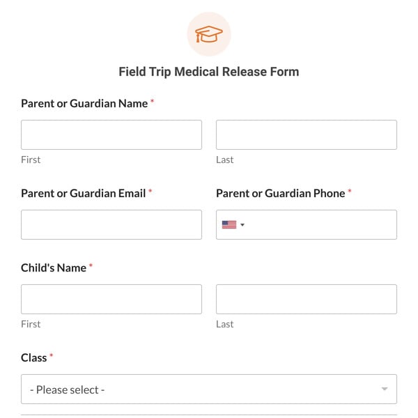 Field Trip Medical Release Form Template