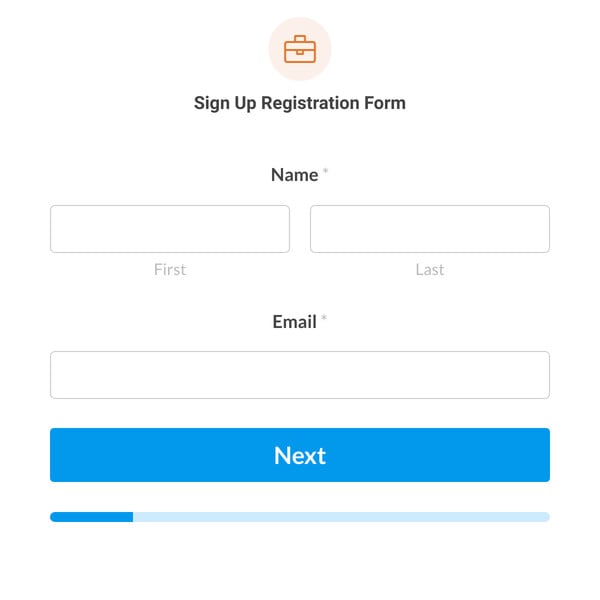 Sign Up Registration Form Template