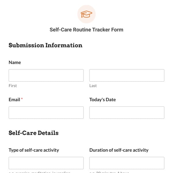 Self-Care Routine Tracker Form Template