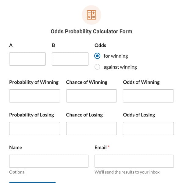 Odds Probability Calculator Form Template