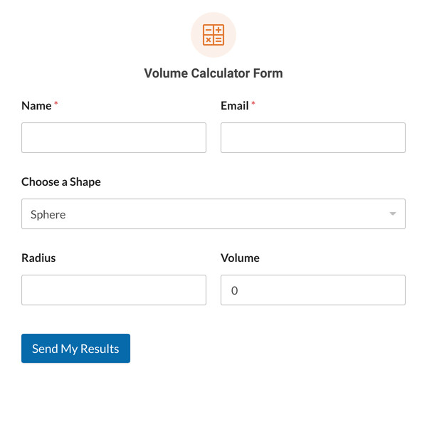 Volume Calculator Form Template