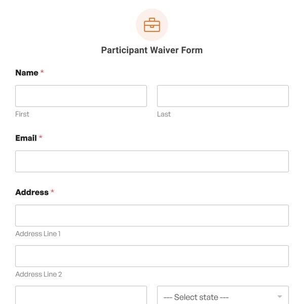 Participant Waiver Form Template