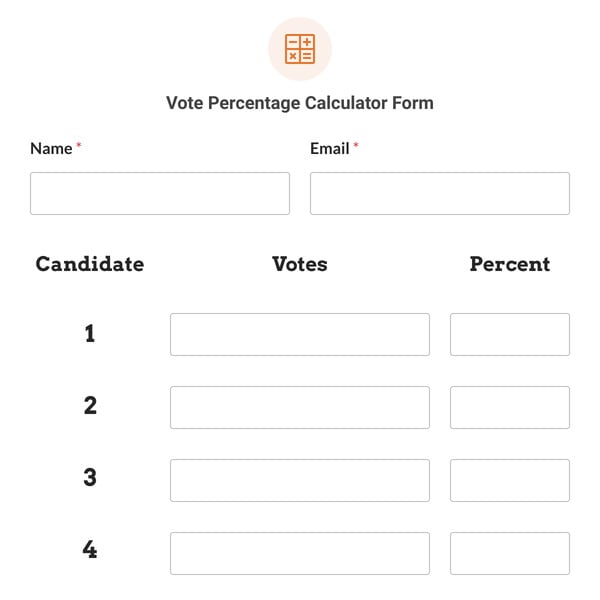Vote Percentage Calculator Form Template