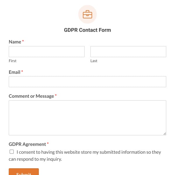GDPR Contact Form Template