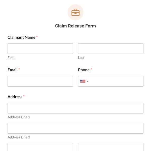 Claim Release Form Template