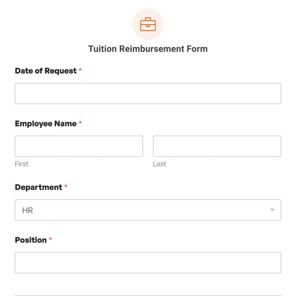 Tuition Reimbursement Form Template